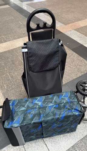 Тележка хозяйственная с сумкой (96*26*36см, колеса 15.5см,груз. до 30 кг.) абстракция DC307GG