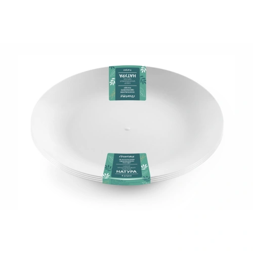 Набор тарелок пластиковых 20см "Натура" 4 шт плоские С445