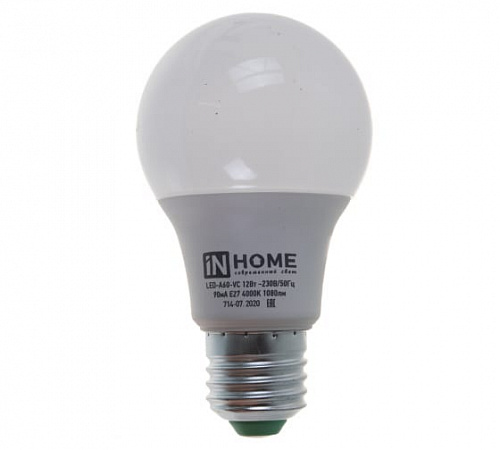 Лампа светодиодная InHome, 12Вт, груша A60, Е27, 220В, 1080Лм, 4000К (10)