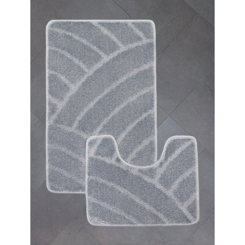 Комплект ковриков для ванной и туалета My Crystal серия Gold 50*60 и 60*100 Радуга,серый