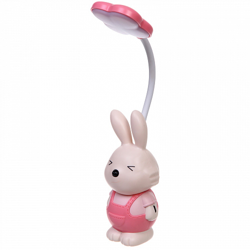 Настольная лампа "Sweet - rabbit" LED 6,2*6,5*29,5 см, USB 1.5w 3.7v, Розовый