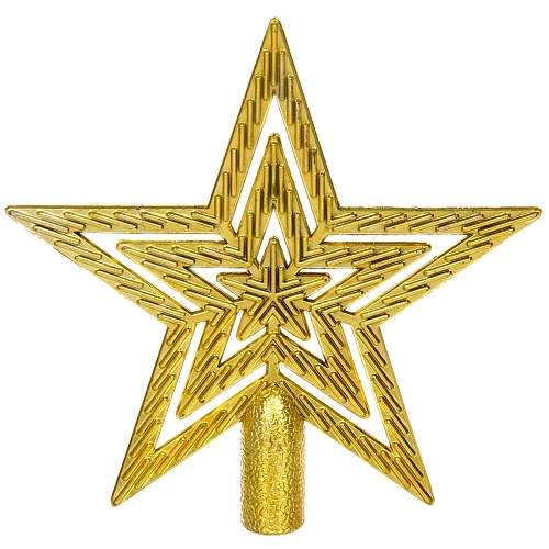 Звезда на ёлку золото 9,5 см Классика_6