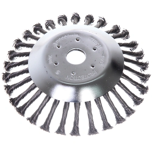 Щетка круглая для триммера из стальной проволоки диаметр 200мм, посадочное 254мм_3