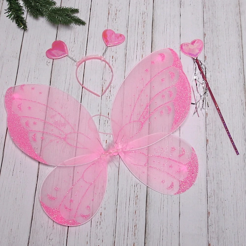 Карнавальный набор (крылья, ободок, палочка) Фея Фантазия (крылья 4841см), Розовый_7