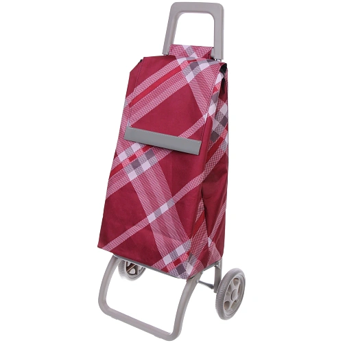 Тележка хозяйственная с сумкой (93*40*30см, колеса 15см,грузоподъемность до 40 кг) бордовая