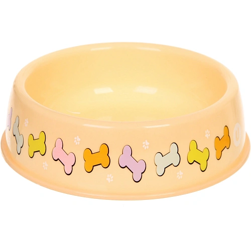 Миска пластиковая "МОЙ БРО - Вкусная косточка!, цвет бежевый, 21*6,5смм (логотип на миске) 700мл