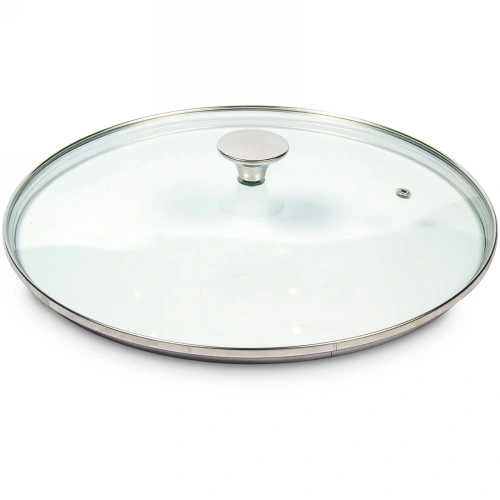 Крышка стеклянная 20см с ручкой из нержавеющей стали