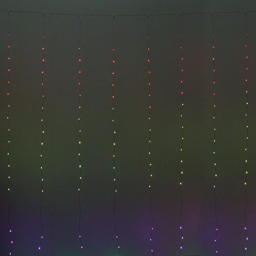 Гирлянда для дома ЗАНАВЕС  ш3м в3м 300 ламп LED, прозрачный провод, более 200 реж, IP-44 (управление с пульта ду и с телефона) Мультицвет_8
