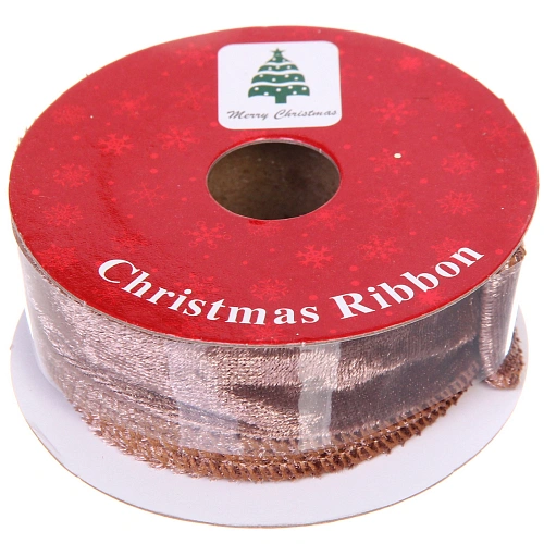 Лента для декорирования Велюр 2,5 см, 2,7 м, Шоколад_3