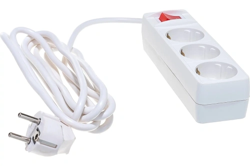 Удлинитель 3гнезда  3м с заземлением выключатель ПВС 2200Вт 3x0.75мм² Союз (45)