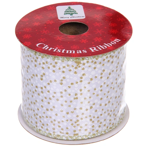 Лента для декорирования Алмазная россыпь  6,3 см, 2,7 м, Белыйшампань_4