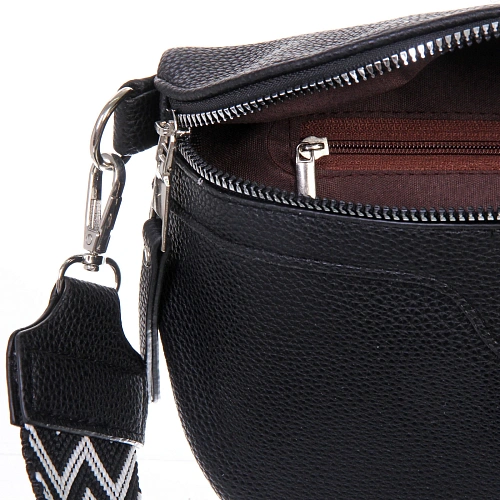 Сумка женская через плечо ИМАНИ, цвет черный, три кармана, 241975см (лейбл Ultramarine)_12