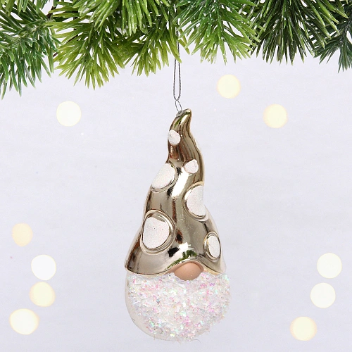 Елочная игрушка "Новогодний лесовичок" 5,5*6*12,5 см, золото