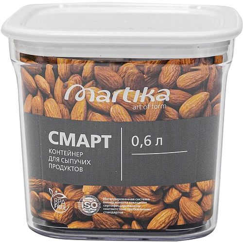 Контейнер для сыпучих продуктов 0,6л Смарт белый С413БЕЛ_2