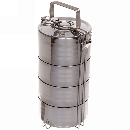 Контейнер для продуктов металлический 13,526см 4 уровня, термо_4