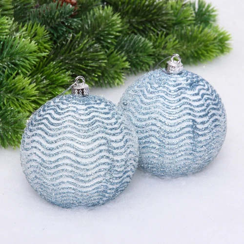 Новогодние шары VERSAILLES "Альтаир" 10 см (набор 2 шт), Голубой