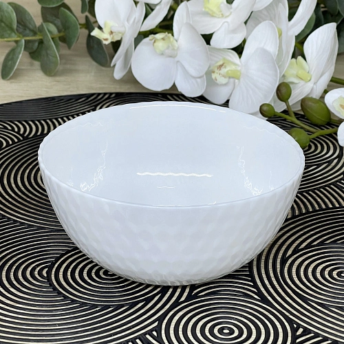 Салатник "White magic" 13*5,8см стеклокерамика Ромбы