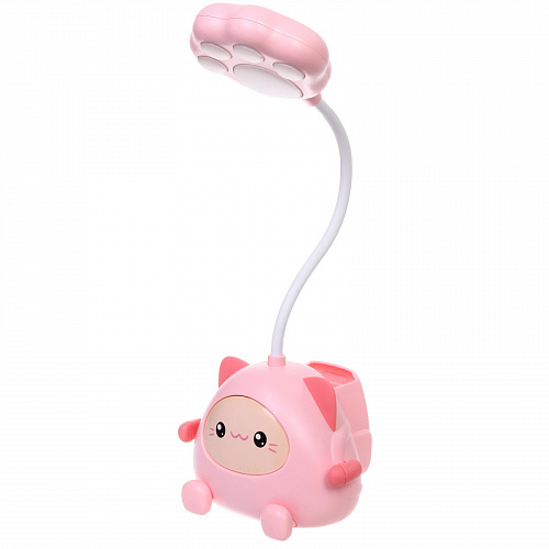 Настольная лампа "Милый котёнок" LED 11,5*8,6*31 см, USB 0.6w 5V, Розовый