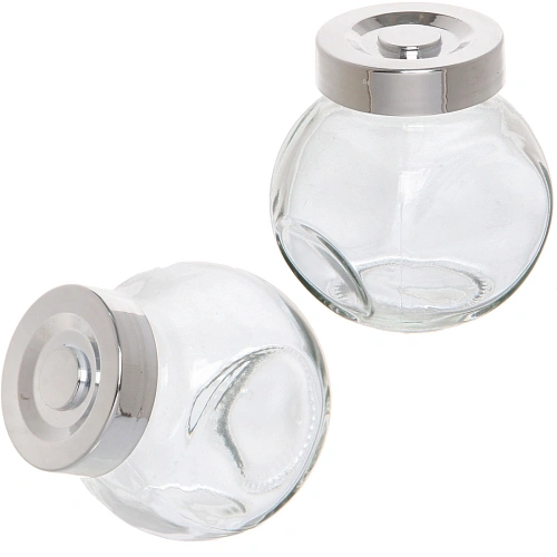 Банка для продуктов стеклянная 100 мл с крышкой, плоская