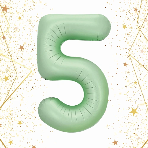 Шар фольгированный 32'/81см "Цифра "5" (зеленый)