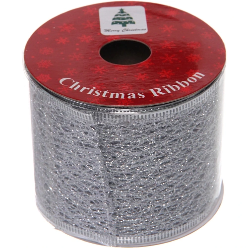 Лента для декорирования Сказка 6,3 см, 2,7 м, Серебро_7