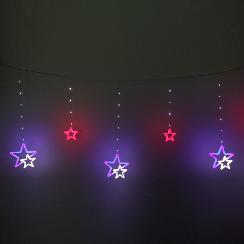 Гирлянда для дома БАХРОМА ш3м*0,8/0,5м 672 лампы LED "Звездопад", прозрачн.провод, 8 реж, IP-20,Мультицвет (возможность соедиения)