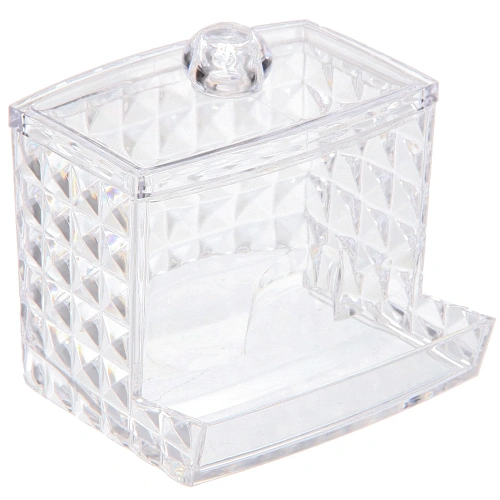 Диспенсер для ватных палочек "КАПЕЛЛА", прозрачный, 8.7*7*8.8см