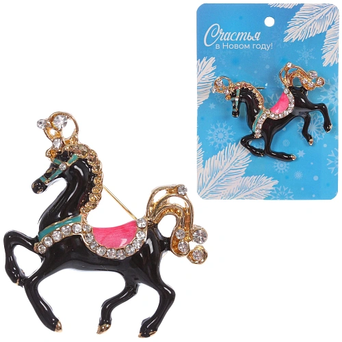 Брошь "Best Podarok - Лунная Тень", цвет черный, 4*4см