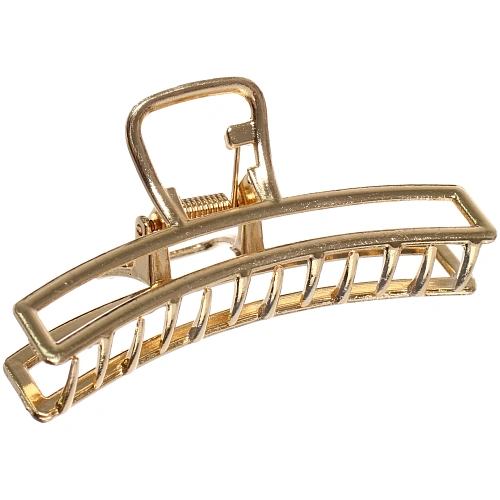 Заколка - краб для волос на блистере PREMIUM, фиджи, цвет серебро и золото, 8см●_6