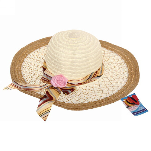 Шляпа женская с широкими полями TiraMiSu- Ассоль, микс 6 цветов, р58, ширина полей 10 см_5