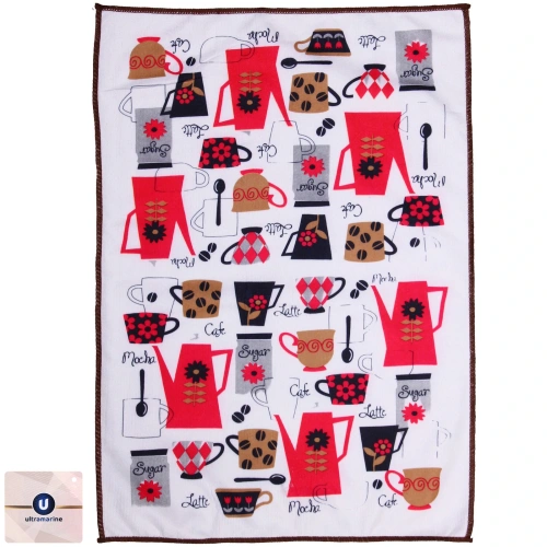 Полотенце кухонное "Kitchen - Кофе" 40*57 см, микрофибра 200 гр/м2