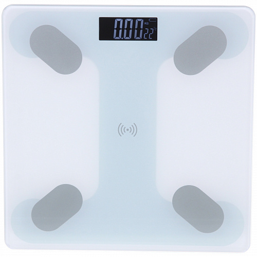 Весы напольные электронные "SMART-Weight" 26*26*0,4 см, bluetooth (работает от 2хААА), Белый