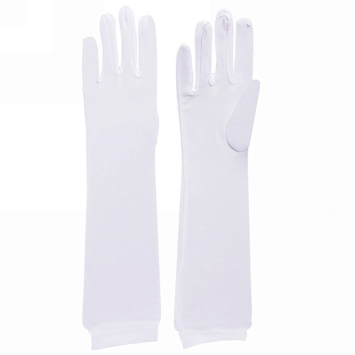 Перчатки карнавальные "Королева" удлиненные, белый