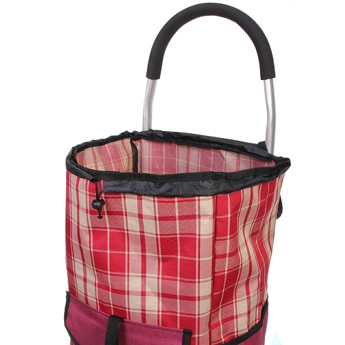 Тележка хозяйственная с сумкой (1004035см, колеса 21см,грузоподъемность до50 кг)  бордо SYD100B-2_11