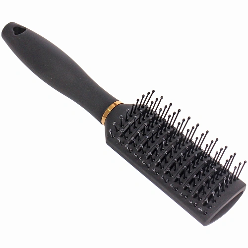 Расческа массажная СЕКРЕТ ТВОЕЙ КРАСОТЫ, продувная, цвет черный, матовое покрытие, 4,322см_4