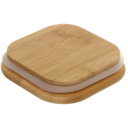 Банка для продуктов стеклянная 600мл Хай-Тек с бамбуковой крышкой, квадратная 1010см_3