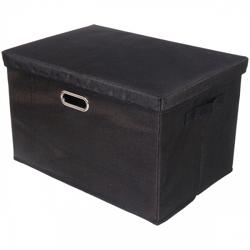 Коробка для хранения вещей складная с крышкой "ДЭСТРА", цвет черный, 50*35*31см