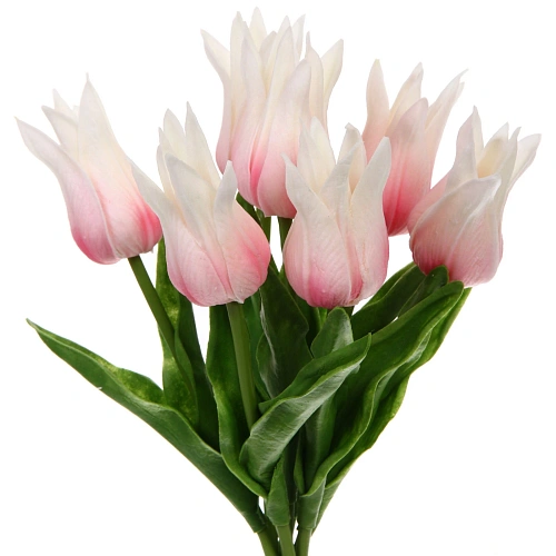 Цветы искусственные Natur 37см Тюльпаны 7шт розовые_3