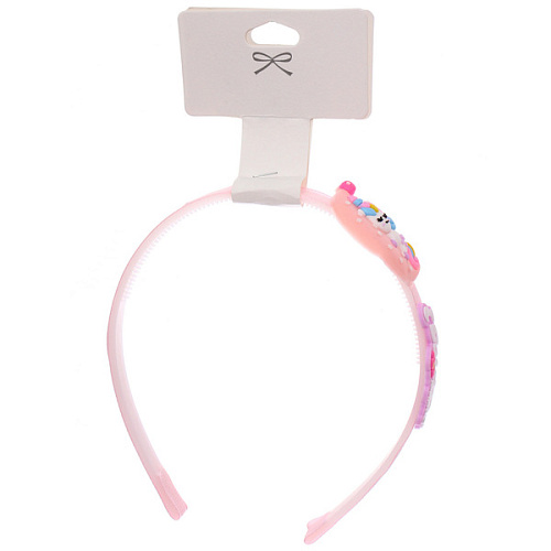 Ободок для волос детский БАМБИ БУМ, Единорожек, цвет розовый, лавандовый и голубой, 3см_4