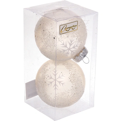 Набор украшений SHINE Snow Sand 8 см (2 шт), light champagne_4