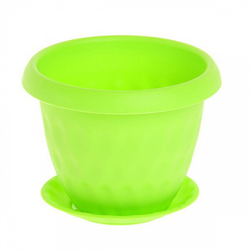Горшок для цветов пластиковый 1,7л d-17см "Розетта" c поддоном зеленый С126ЗЕЛ