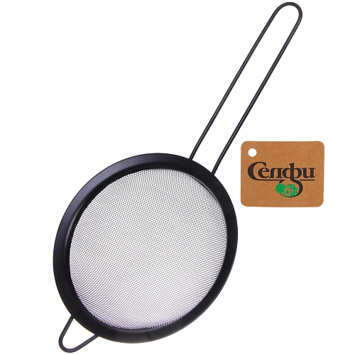 Сито металлическое "Black" 13см с ручкой 