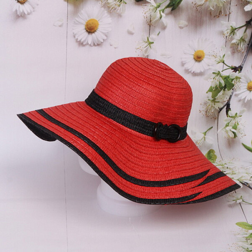 Шляпа женская с широкими полями TiraMiSu- Мирель, микс 6 цветов, р58, ширина полей 15 см_10