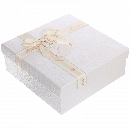 Коробка подарочная "Текстура" 21*21*8,5 см, белый