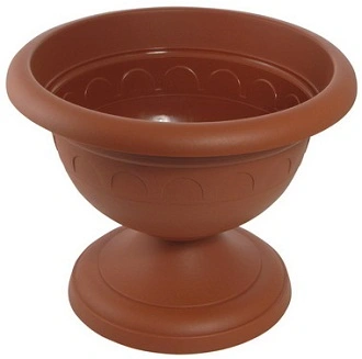 Вазон низкий пластиковый 2л d-22см "Колывань" терракот С144Т