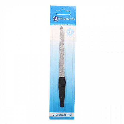 Пилка для ногтей металлическая на блистере "Ultramarine", цвет ручки черный, цвет пилки серебро,17,5см