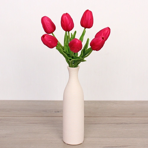 Цветы искусственные Natur 38см Тюльпаны 7шт фиолетовые_5