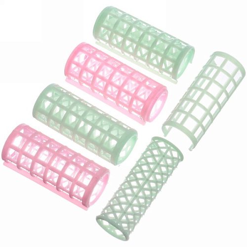 Бигуди пластмассовые с зажимом 5шт "Beauty Room", цвет розовый и мятный, 7*2,8см.