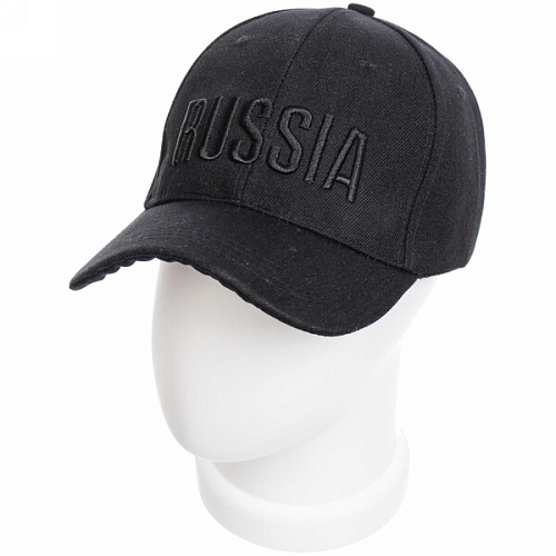 Бейсболка унисекс Russia, хлопок, цвет черный, р58_4