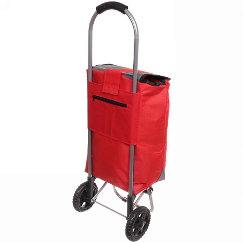 Тележка хозяйственная с сумкой (863228см, колеса 14см,грузоподъемность до 15 кг) красная ST-821_4